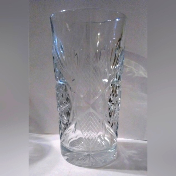 Lovely Vintage Pressed Glass Hobstar Highball Glass/Vase, Libbey Glass Company! - Picture 2 of 6